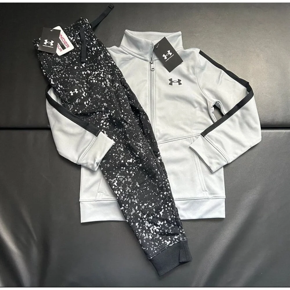 NWT Under Armour Track Jacket & Jogger Set Boys Youth Size Small
